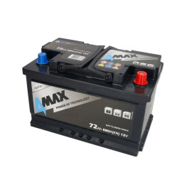 Акумулятор 4MAX 72Ah Ев (680A) (-/+) (д278*ш175*в190) Акумулятор 4MAX 72Ah Ев (680A) (-/+) (д278*ш175*в190)