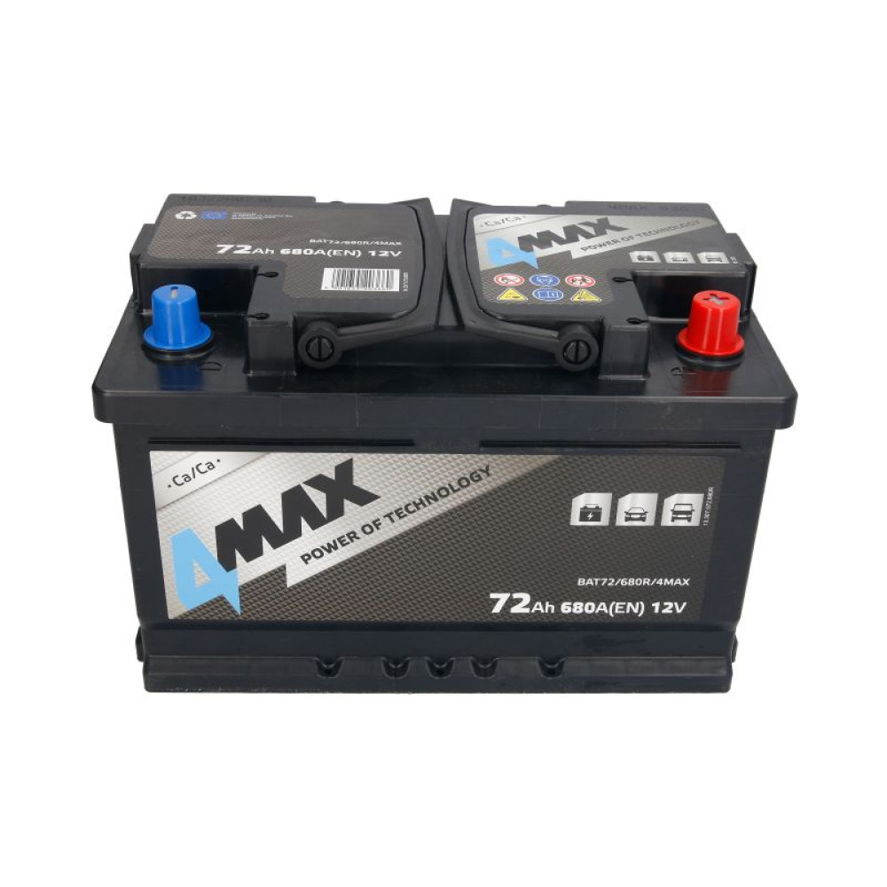 Акумулятор 4MAX 72Ah Ев (680A) (-/+) (д278*ш175*в190) Акумулятор 4MAX 72Ah Ев (680A) (-/+) (д278*ш175*в190)
