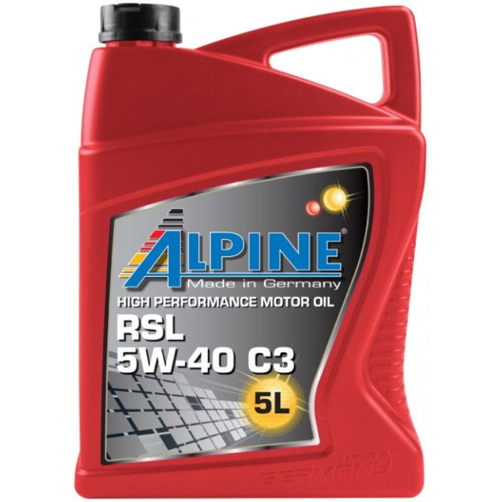 Олива моторна синт. ALPINE 5W-40 RSL С3 (Покращена RSL LA) API SN/CF MB-229.51, BMW LL-04 5л Олива моторна синт. ALPINE 5W-40 RSL С3 (Покращена RSL LA) API SN/CF MB-229.51, BMW LL-04 5л