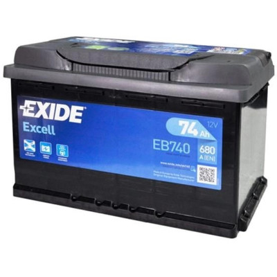 Акумулятор EXIDE Excell 74Ah Ев (-/+) (680En) (д278*ш175*в190) EB740