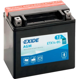 Акумулятор Мото EXIDE AGM 12Ah Ев (+/-) (200En) (д150*ш87*в145) ETX14-BS Акумулятор Мото EXIDE AGM 12Ah Ев (+/-) (200En) (д150*ш87*в145) ETX14-BS