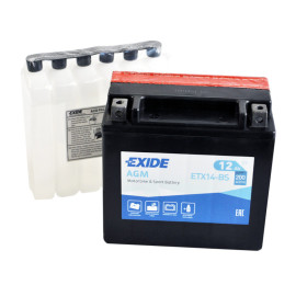 Акумулятор Мото EXIDE AGM 12Ah Ев (+/-) (200En) (д150*ш87*в145) ETX14-BS Акумулятор Мото EXIDE AGM 12Ah Ев (+/-) (200En) (д150*ш87*в145) ETX14-BS