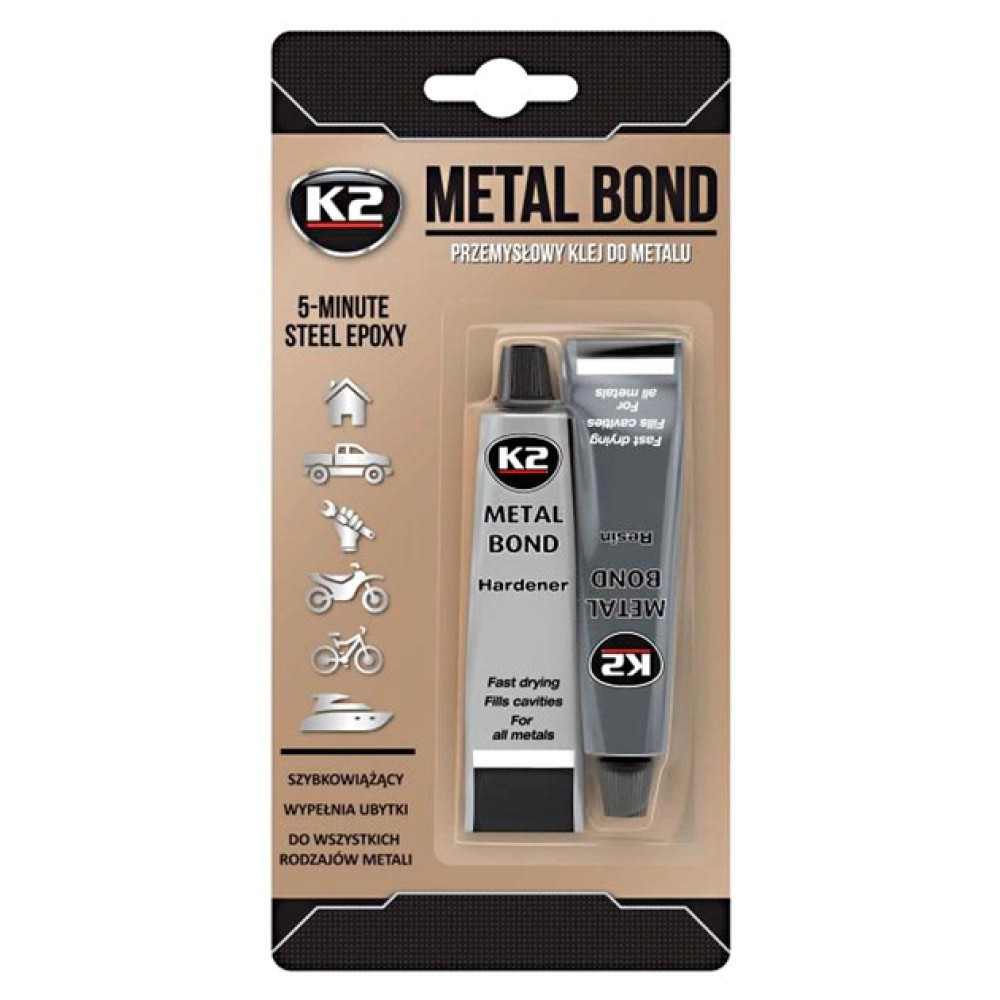 Клей епоксидний двокомпонентний для металу K2 METAL BOND 56.7g