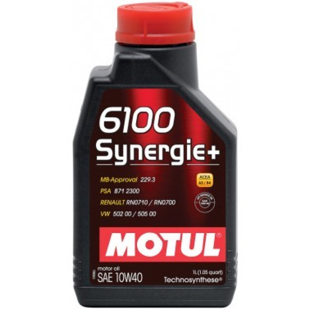 Олива моторна MOTUL 6100 SYNERGIE+ 10W-40 1л Олива моторна MOTUL 6100 SYNERGIE+ 10W-40 1л