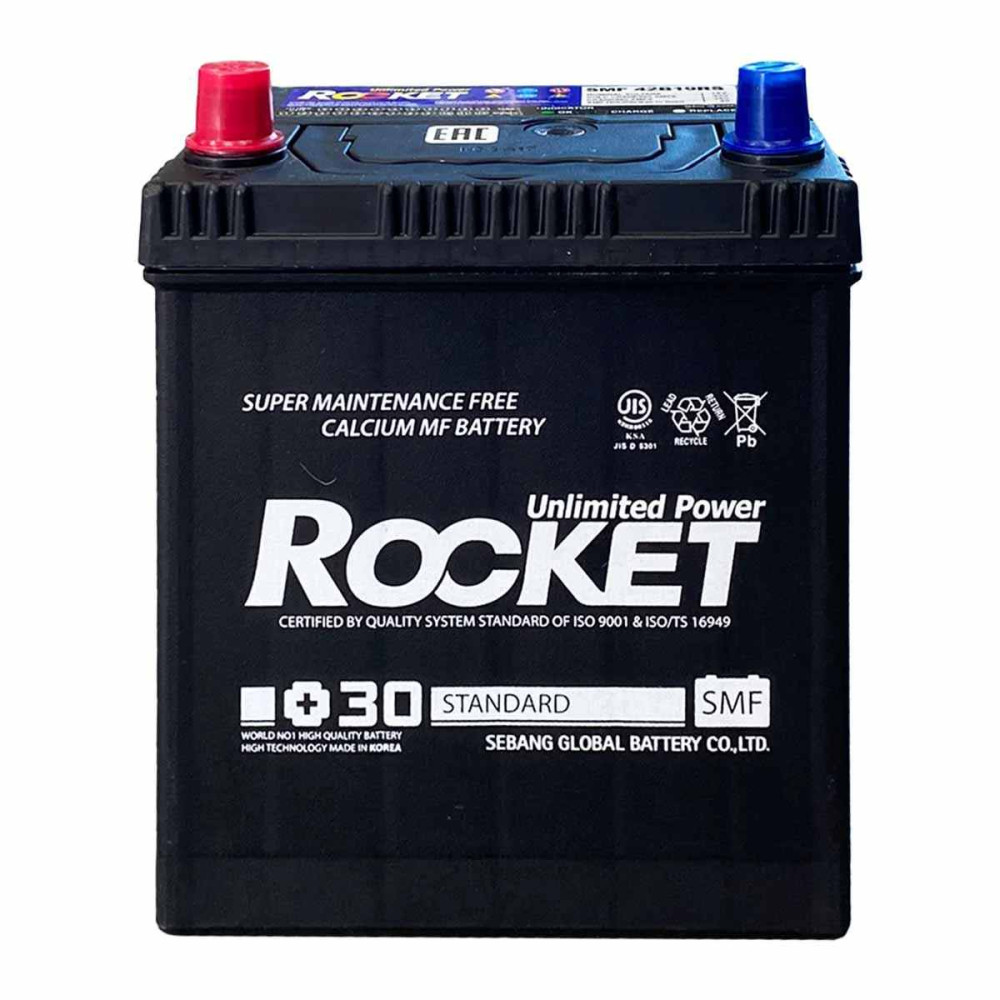 Акумулятор "ROCKET" 40Ah ASIA (+/-) ТК (340CCA) (д187*ш127*в225) SMF 42B19R без нижн. бурт Акумулятор "ROCKET" 40Ah ASIA (+/-) ТК (340CCA) (д187*ш127*в225) SMF 42B19R без нижн. бурт