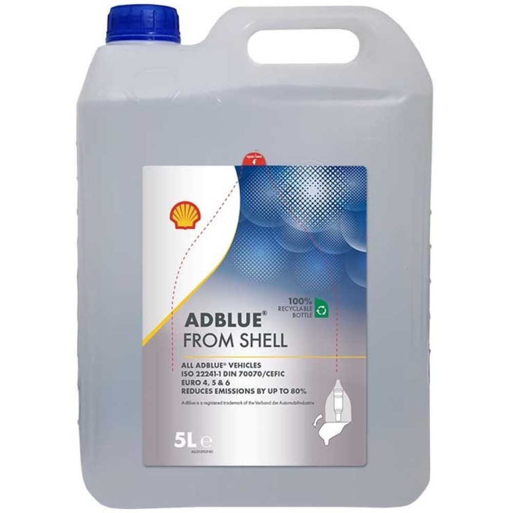 SHELL AdBlue Реагент для зниження викидів оксидів азоту - 5л SHELL AdBlue Реагент для зниження викидів оксидів азоту - 5л