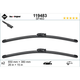Щітки склоочисника VALEO 119483 (650/380mm) RENAULT CAPTUR Щітки склоочисника VALEO 119483 (650/380mm) RENAULT CAPTUR