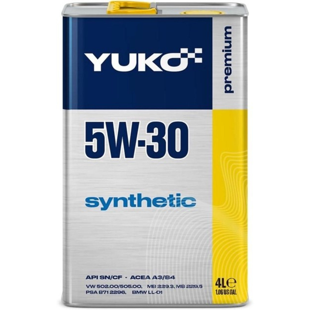 Олива моторна синт. YUKO SYNTHETIC 5W-30 API SN/CF (каністра 4л жесть) (4шт уп) Олива моторна синт. YUKO SYNTHETIC 5W-30 API SN/CF (каністра 4л жесть) (4шт уп)