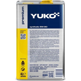 Олива моторна синт. YUKO SYNTHETIC 5W-30 API SN/CF (каністра 4л жесть) (4шт уп) Олива моторна синт. YUKO SYNTHETIC 5W-30 API SN/CF (каністра 4л жесть) (4шт уп)