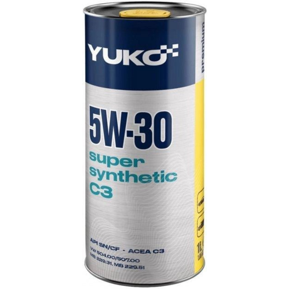 Олива моторна синт. YUKO SUPER SYNTHETIC C3 5W-30 API SN/CF (каністра 1л жесть) (12шт уп) Олива моторна синт. YUKO SUPER SYNTHETIC C3 5W-30 API SN/CF (каністра 1л жесть) (12шт уп)
