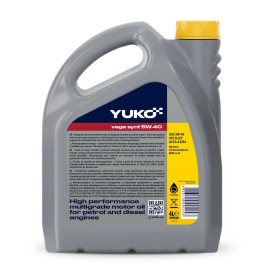 Олива моторна напівсинт. YUKO VEGA SYNT 5W-40 API SL/CF (каністра 4л) Олива моторна напівсинт. YUKO VEGA SYNT 5W-40 API SL/CF (каністра 4л)