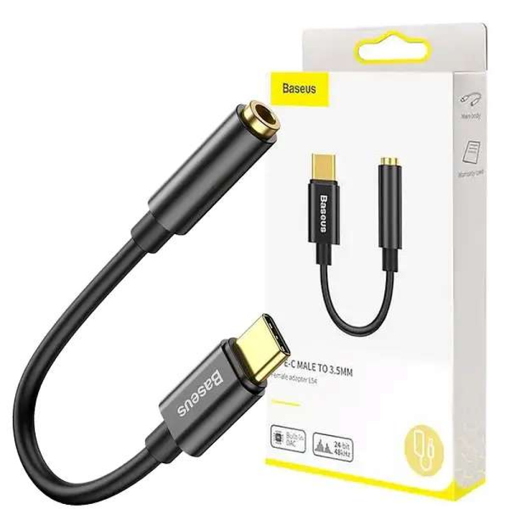 AUX-адаптер BASEUS Type-C to 3.5mm Female adapter L54 Black  AUX-адаптер BASEUS Type-C to 3.5mm Female adapter L54 Black